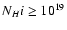 $N_H {\sc i}\ge10^{19}$