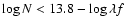 $\log N < 13.8 - \log\lambda f$