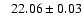 $\phantom{-}22.06 \pm 0.03$