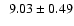 $\phantom{0}9.03 \pm 0.49$