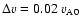 $\Delta v=0.02~v_{\rm
A0}$