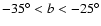 $-35^\circ<b<-25^\circ$