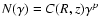 $N(\gamma)=C(R,z)\gamma^p$