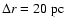$\Delta r=20~{\rm pc}$