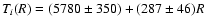 $T_i(R)=(5780\pm350)+(287\pm46)R$