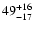 $\rm 49^{+16}_{-17}$