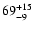 $\rm 69^{+15}_{-9}$