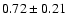 $0.72 \pm 0.21$