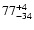 $\rm 77^{+4}_{-34}$