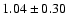 $1.04 \pm 0.30$
