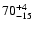 $\rm 70^{+4}_{-15}$