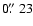 $0\hbox{$.\!\!^{\prime\prime}$ }23$