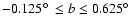 $-0.125\hbox{$^\circ$ }\leq b\leq 0.625\hbox{$^\circ$ }$