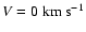 $V=0~ {\rm km~ s^{-1}}$