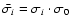 $\bar{\sigma_i}=\sigma_i\cdot\sigma_0$