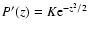 $P'(z)=K{\rm e}^{-z^2/2}$