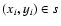 $(x_i,y_i)\in s$