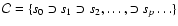 $\mathcal{C}=\{s_0
\supset s_1 \supset s_2,\ldots,\supset s_p\ldots\}$