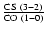 $\frac{{\rm CS~(3-2)}}{{\rm CO~(1-0)}}$