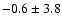 $-0.6\pm 3.8$