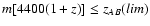$m[4400(1+z)]\le z_{AB}(lim)$