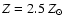 $Z=2.5 ~Z_\odot$