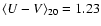 $\langle U-V\rangle_{20}=1.23$