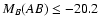 $M_B(AB)\leq -20.2$