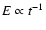 $E \propto t^{-1}$