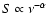 $S \propto \nu^{-
\alpha}$