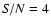 ${\it S/N} = 4$