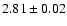 $2.81\pm0.02$