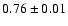 $0.76\pm0.01$