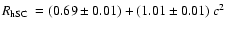 $\mbox{$R_{\rm hSC}$ }=(0.69\pm0.01)+(1.01\pm0.01)~c^2$