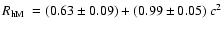 $\mbox{$R_{\rm hM}$ }=(0.63\pm0.09)+(0.99\pm0.05)~c^2$