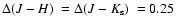 $\Delta\mbox{$(J-H)$ }=\Delta\mbox{$(J-K_{\rm s})$ }=0.25$