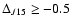 $\Delta_{J15}\geq-0.5$