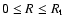 $0\leq R\leq\mbox{$R_{\rm t}$ }$