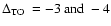 $\mbox{$\rm\Delta_{TO}$ }=-3~{\rm and~} -4$