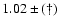 $1.02\pm(\dag )$