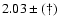 $2.03\pm(\dag )$