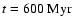 $t=600~{\rm Myr}$