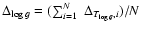 $\Delta_{\log
g}=(\sum_{i=1}^N\;\Delta_{T_{\log g},i})/N$
