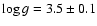 $\log g =
3.5\pm0.1$