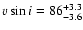 $v\sin i=86^{+3.3}_{-3.6}$