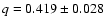 $q=0.419\pm0.028$