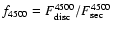 $f_{4500}=F^{4500}_{\rm
disc}/F^{4500}_{\rm sec}$