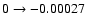 $0 \rightarrow -0.00027$