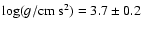 $\log (g/{\rm cm~s}^2) = 3.7 \pm
0.2$