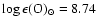 $\log \epsilon({\rm O })_{\odot}=8.74$